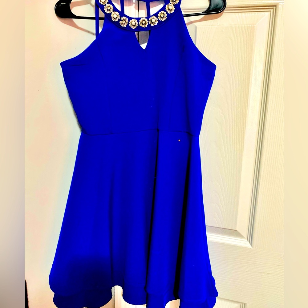 Knee length blue dress